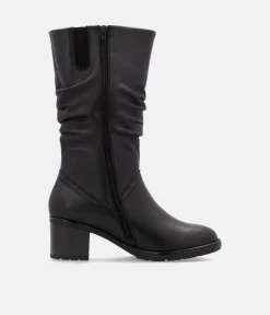 Remonte Gorgeous Black Ruched Long Boots
