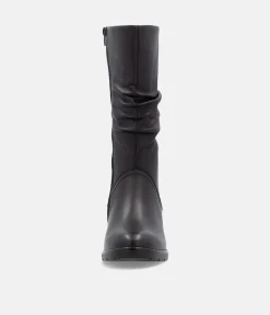 Remonte Gorgeous Black Ruched Long Boots
