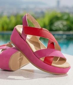 Remonte Gorgeous Criss Cross Pink/Red Sandals