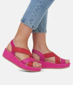 Remonte Gorgeous Criss Cross Pink/Red Sandals