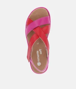 Remonte Gorgeous Criss Cross Pink/Red Sandals