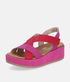 Remonte Gorgeous Criss Cross Pink/Red Sandals