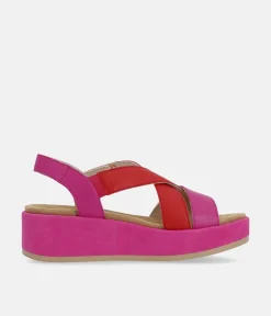 Remonte Gorgeous Criss Cross Pink/Red Sandals