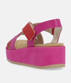 Remonte Gorgeous Criss Cross Pink/Red Sandals