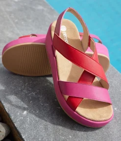 Remonte Gorgeous Criss Cross Pink/Red Sandals