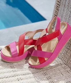 Remonte Gorgeous Criss Cross Pink/Red Sandals