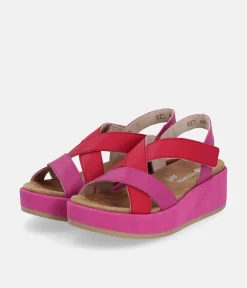 Remonte Gorgeous Criss Cross Pink/Red Sandals