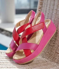 Remonte Gorgeous Criss Cross Pink/Red Sandals