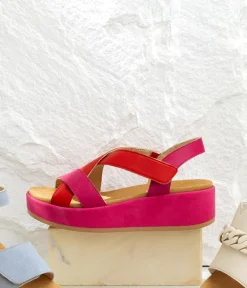 Remonte Gorgeous Criss Cross Pink/Red Sandals