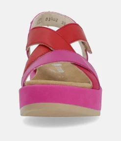 Remonte Gorgeous Criss Cross Pink/Red Sandals