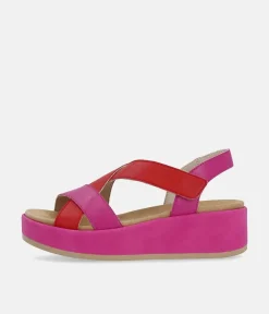 Remonte Gorgeous Criss Cross Pink/Red Sandals