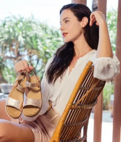 Remonte Gorgeous Gold Wedge Sandals