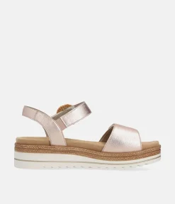 Remonte Gorgeous Gold Wedge Sandals