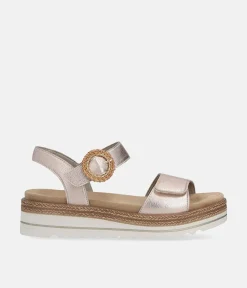 Remonte Gorgeous Gold Wedge Sandals