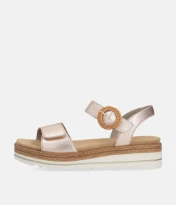 Remonte Gorgeous Gold Wedge Sandals
