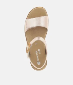 Remonte Gorgeous Gold Wedge Sandals