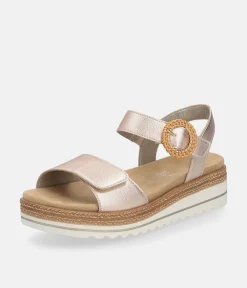 Remonte Gorgeous Gold Wedge Sandals