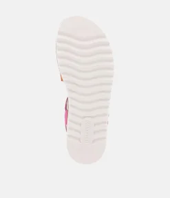 Remonte Gorgeous Magenta/Orange Vegan Wedge Sandals