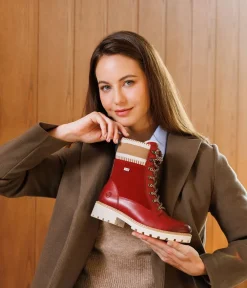 Remonte Gorgeous Red Water Resistant Ankle Boots