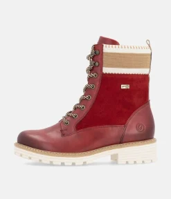 Remonte Gorgeous Red Water Resistant Ankle Boots