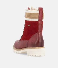 Remonte Gorgeous Red Water Resistant Ankle Boots