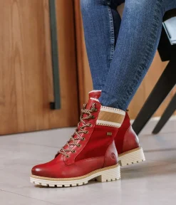 Remonte Gorgeous Red Water Resistant Ankle Boots