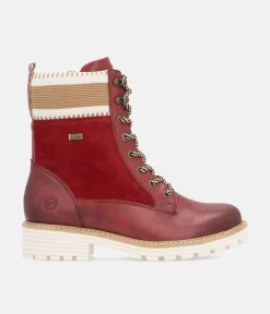 Remonte Gorgeous Red Water Resistant Ankle Boots
