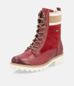 Remonte Gorgeous Red Water Resistant Ankle Boots