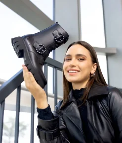 Remonte Gorgeous Tall Black Leather Ankle Boots