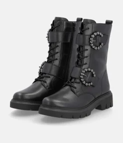 Remonte Gorgeous Tall Black Leather Ankle Boots