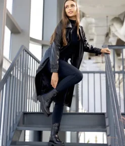 Remonte Gorgeous Tall Black Leather Ankle Boots