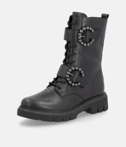 Remonte Gorgeous Tall Black Leather Ankle Boots