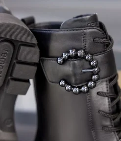 Remonte Gorgeous Tall Black Leather Ankle Boots