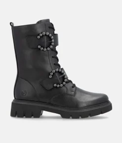 Remonte Gorgeous Tall Black Leather Ankle Boots