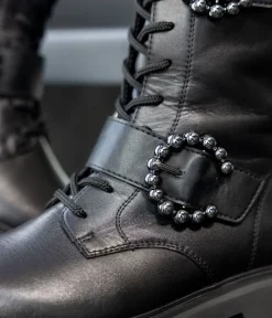 Remonte Gorgeous Tall Black Leather Ankle Boots