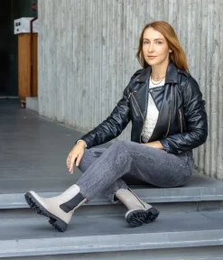 Remonte Midi Beige Chelsea Style Ankle Boots