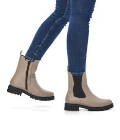 Remonte Midi Beige Chelsea Style Ankle Boots