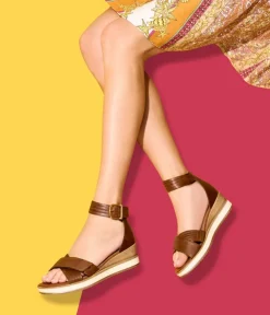 Remonte Pretty Brown Wedge Sandals