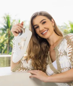 Remonte Pretty White and Metallic Trainers