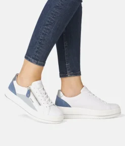 Remonte Pretty White/Blue Wedge Sneaker