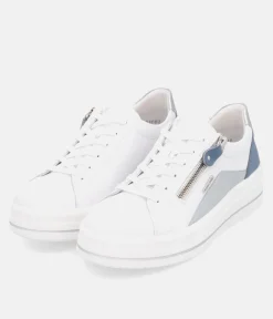 Remonte Pretty White/Blue Wedge Sneaker