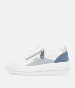 Remonte Pretty White/Blue Wedge Sneaker