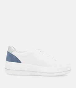 Remonte Pretty White/Blue Wedge Sneaker