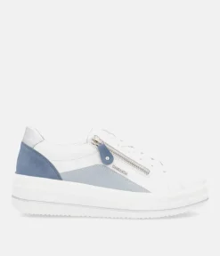 Remonte Pretty White/Blue Wedge Sneaker