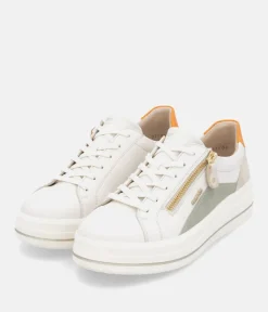 Remonte Pretty White/Orange Combi Wedge Sneaker