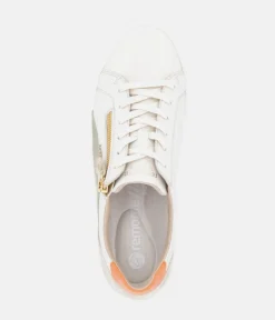 Remonte Pretty White/Orange Combi Wedge Sneaker