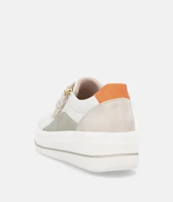 Remonte Pretty White/Orange Combi Wedge Sneaker