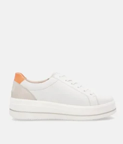 Remonte Pretty White/Orange Combi Wedge Sneaker