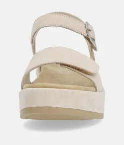 Remonte Simple Beige Suede Platform Sandals