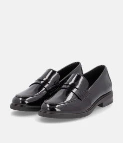 Remonte Sleek Black Patent Leather Loafers